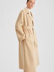Однобортное пальто халат из двухсторонней ткани