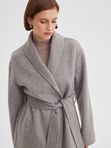 Пальто с воротником шалька double coat