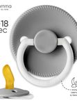 Пустышка PPL215N ортодонтическая с соской из натурального латекса 3-18 мес Light grey Paomma