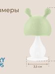 Прорезыватель Грибочек с держателем в футляре фисташковый (0+) ROXY-KIDS