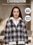 Кофта-жакет клетчатая с капюшоном