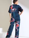 Піжама Сорочка/Брюки LISCA AMARYLLIS 23447/23449// 40,  Космічний синій_квіти