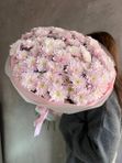 15 веточек зефирных хризантем Пастела Пинк