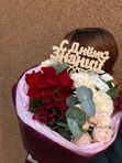 Авторский букет с французской розой и диантусами