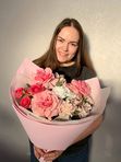 Авторский букет «Розовый бархат»