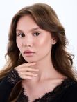 Серьги-пусеты с фианитами из красного золота 585 Голден Глоб