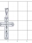 Серебряный крестик 925 пробы нательный с фианитами