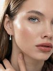 Серьги из белого золота 585 пробы с фианитами Голден Глоб