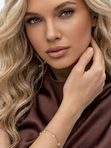 Браслет с фианитами золото 585 пробы