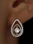 Серьги серебряные 2125245/9 с танцующими, качающимися фианитами АЛЬФА-КАРАТ