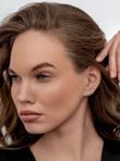 Серьга-кафф Веточка правая с фианитами из красного золота 585 Голден Голд