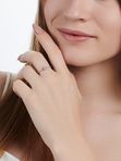 Кольцо из золота 585 пробы с фианитом Голден Глоб