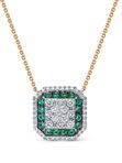 Золотое колье с изумрудом,62537-156-107-01бриллиантами Vesna jewelry