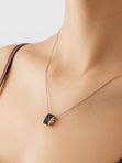 Колье из белого золота АЛЬКОР 65282-213 с чёрным бриллиантом