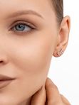 Серьга-кафф Веточка левая с фианитами из красного золота 585 Голден Голд
