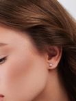 Серьги-пусеты с фианитами из красного золота Голден Глоб