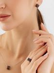 Колье из белого золота АЛЬКОР 65282-213 с чёрным бриллиантом