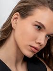 Серьги пусеты литьевые из красного золота 585 пробы с фианитами Голден Глоб