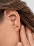 Серьги пусеты литьевые из красного золота 585 пробы с фианитами Голден Глоб