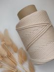 Хлопковый шнур 3,0-3,5 мм топленое молоко вязаный  без сердечника