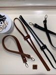 Кожаный ремень для торбы на карабинах и утяжка