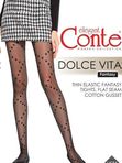 Conte Dolce Vita 20 DEN (c рисунком из сердечек, имитирующих шнуровку")