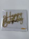 Топпер Happy Birthday золото и серебро