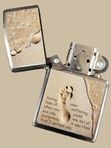 Зажигалка Zippo Отпечаток ноги на песке, Металлический абстракт, Ковбойская пара