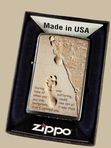 Зажигалка Zippo Отпечаток ноги на песке, Металлический абстракт, Ковбойская пара