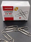 Скрепки никелированные 33 мм, 100 штук в упаковке, овальный профиль deVente кк 49928