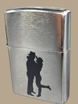 Зажигалка Zippo Отпечаток ноги на песке, Металлический абстракт, Ковбойская пара