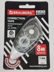 Корректор ленточный Black&White 5мм*8м механизм перемотки BRAUBERG кк 1517