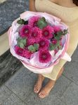 Букет " Малиновые георгины"