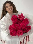 Букет «Малиновые французские розы 15 шт»