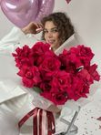Букет «Малиновые французские розы 15 шт»