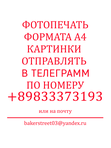 Фотопечать на сахарной бумаге А4 (26см на 20см)