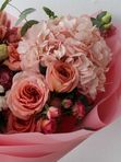 Букет розовый с гортензией и розой Лондон Ай