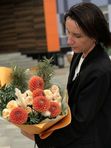 Букет с георгинами