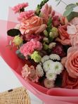 Букет розовый с гортензией и розой Лондон Ай