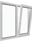 Двухстворчатое окно ПВХ WHS 1200*1200 поворотно-откидное