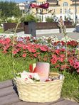 Подарочная корзина Звонок для учителя бежевая