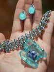 Серьги «Чарующий лед» голубые