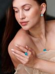 Серьги «Чарующий лед» голубые