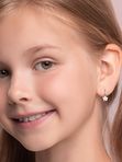 Детские серьги из серебра с фианитами и эмалью