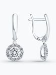 Серьги из серебра с фианитами