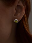 Серьги из серебра с хризолитами