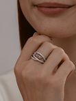 Кольцо из серебра с аметистами и фианитами