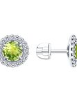 Серьги из серебра с хризолитами