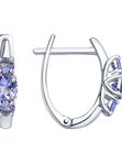 Серьги из серебра с танзанитами