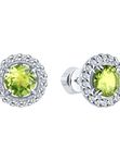 Серьги из серебра с хризолитами